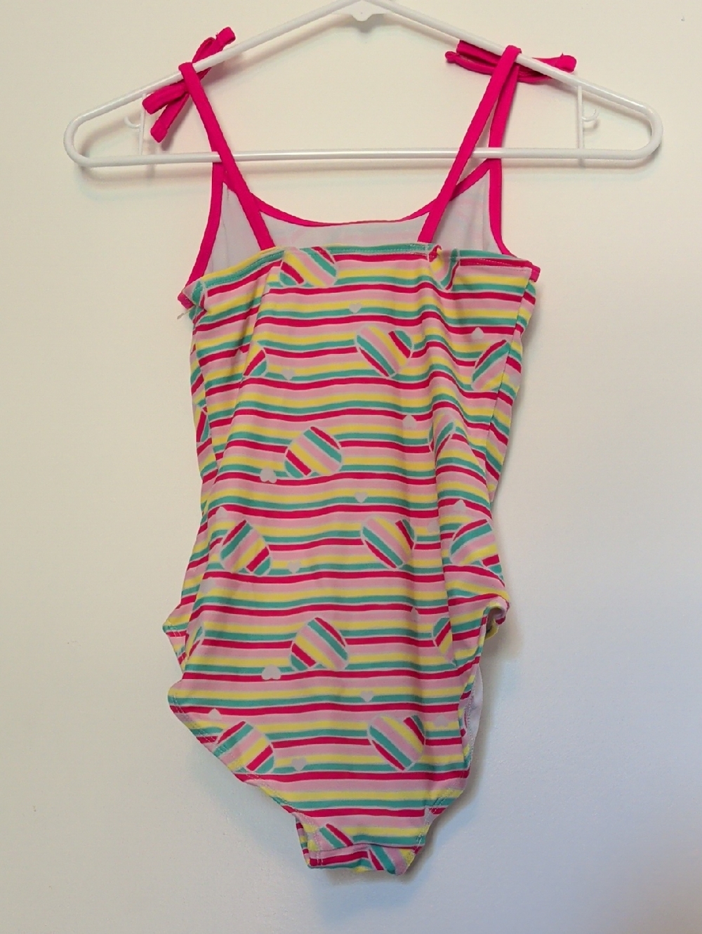 Cat & Jack Girls Striped One-Piece Swimsuit in Pink, Yellow, Green, Blue